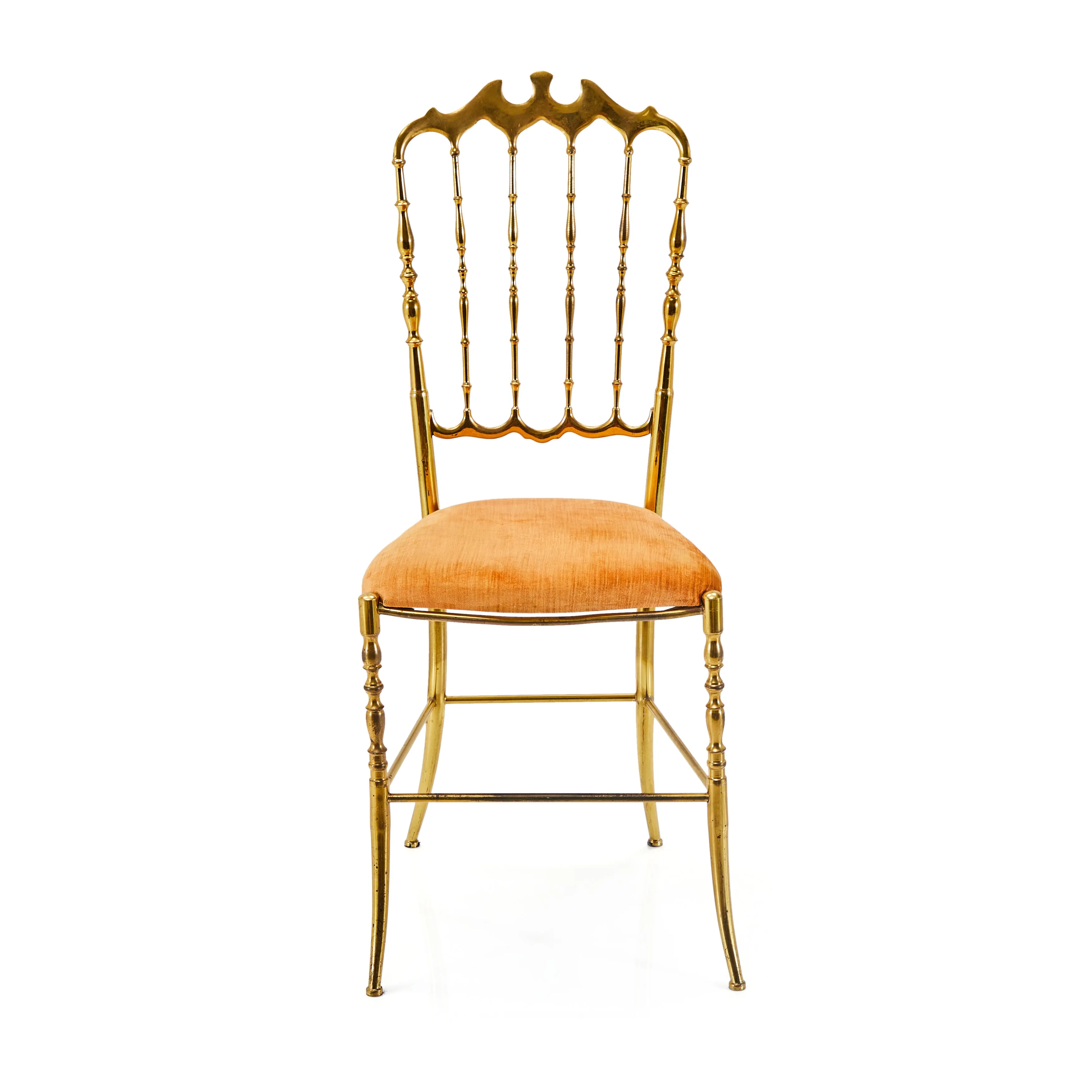 Gold & Tan Velvet Ornate Dining Chair