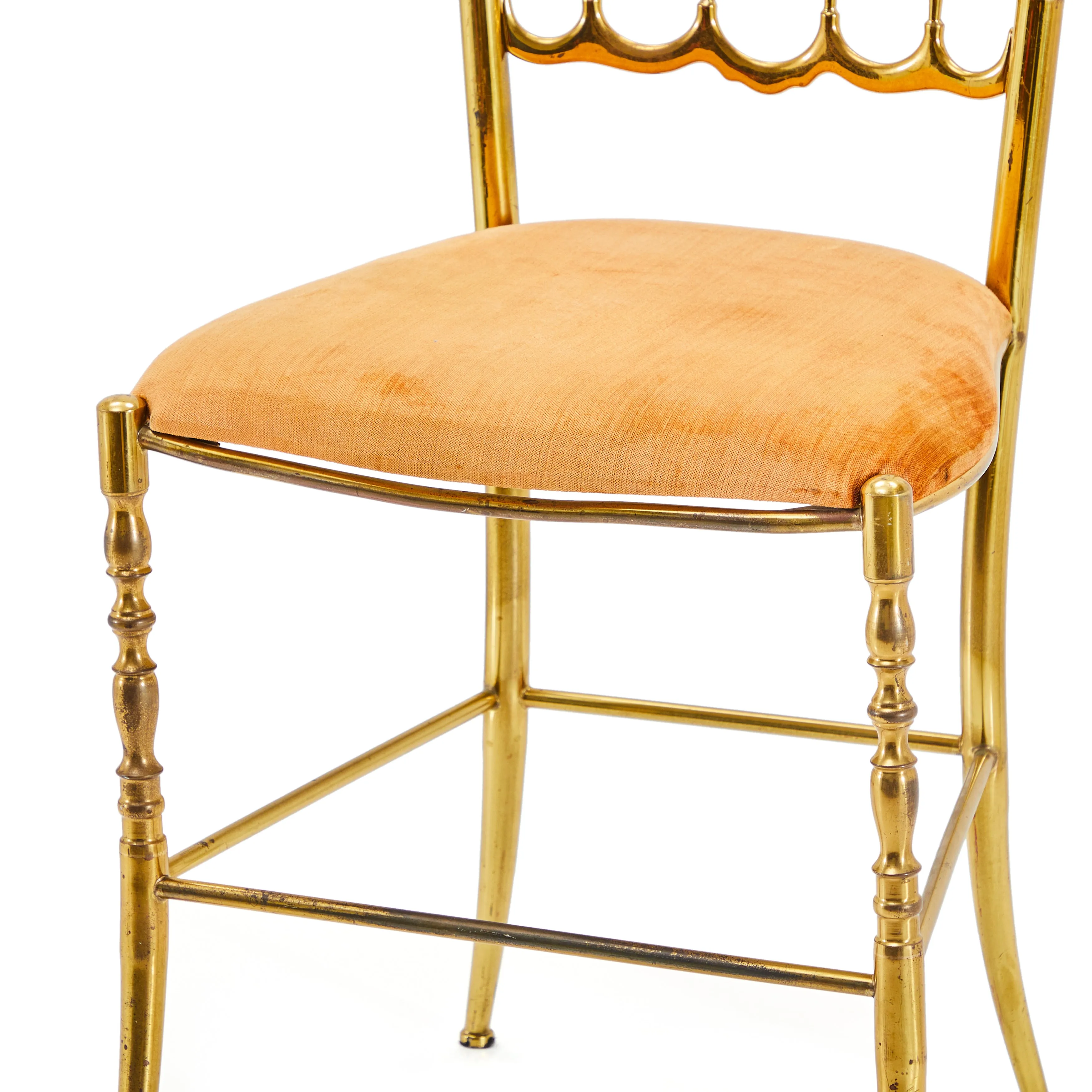Gold & Tan Velvet Ornate Dining Chair