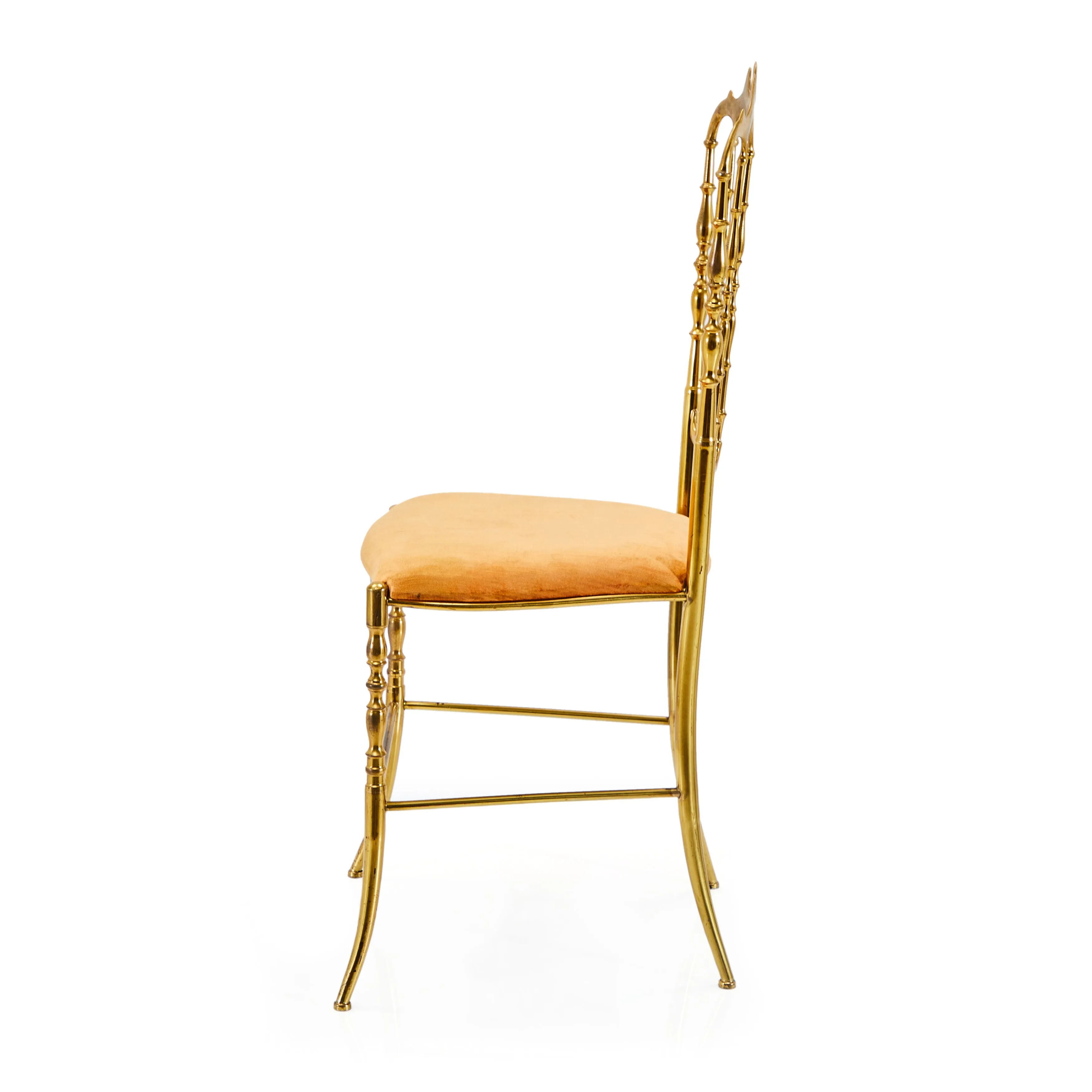Gold & Tan Velvet Ornate Dining Chair