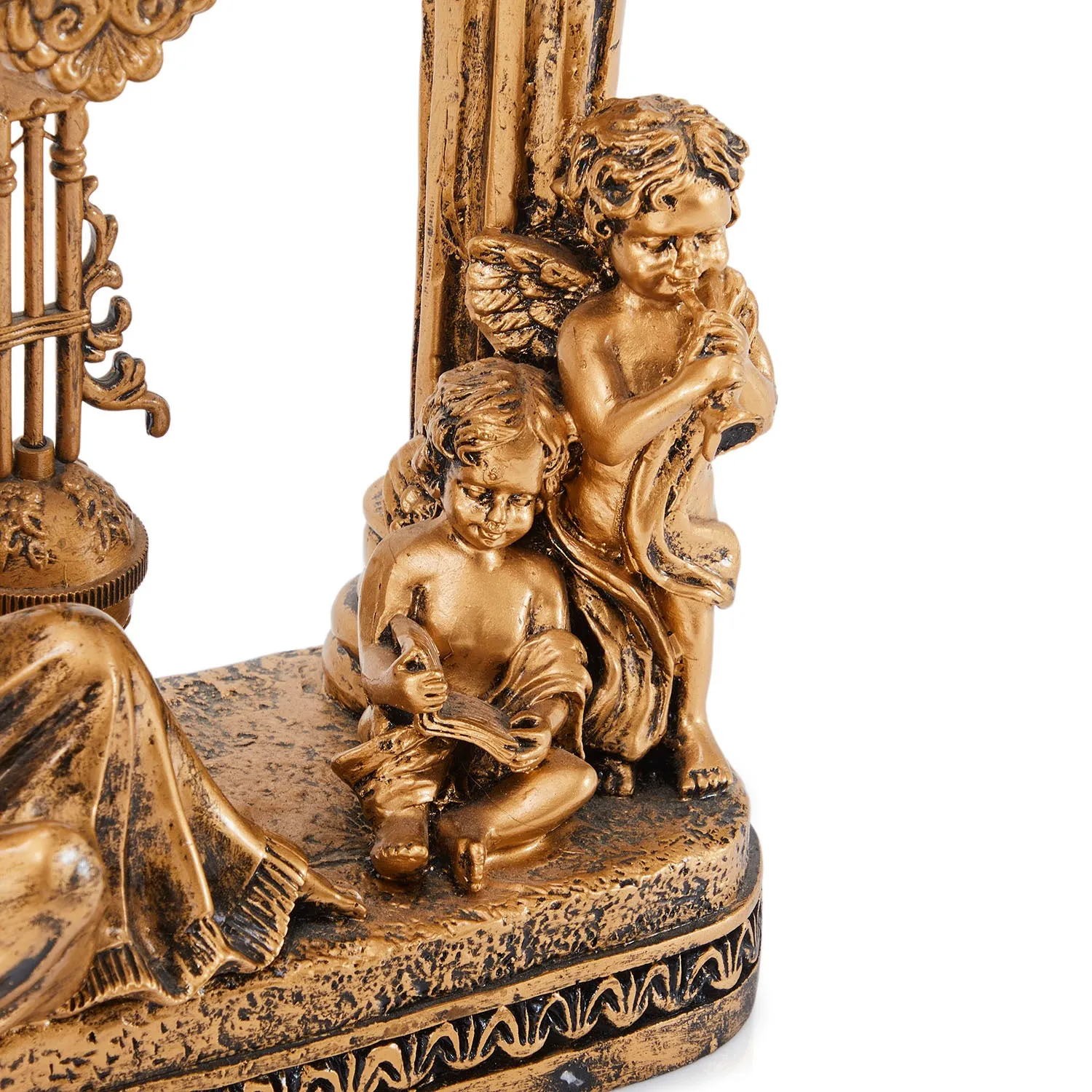 Gold Rococo Tabletop Clock Sculpture