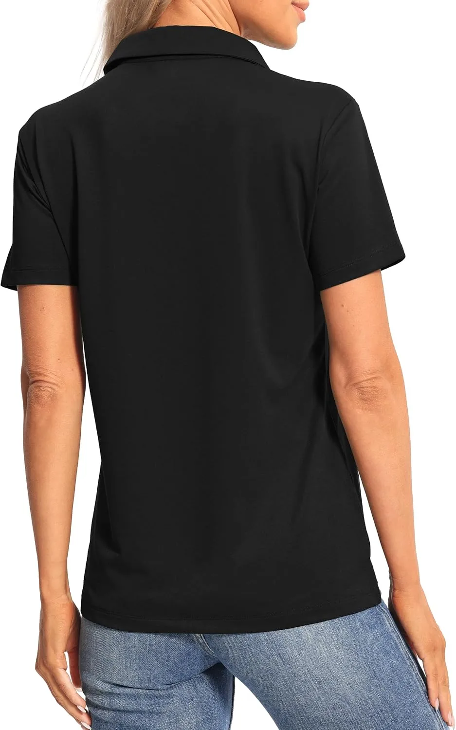 Hiverlay Women's Golf Shirt Short Sleeve V Neck Collar Polo Shirts Athletic Tennis Tops Lightweight Quick Dry UPF 50 