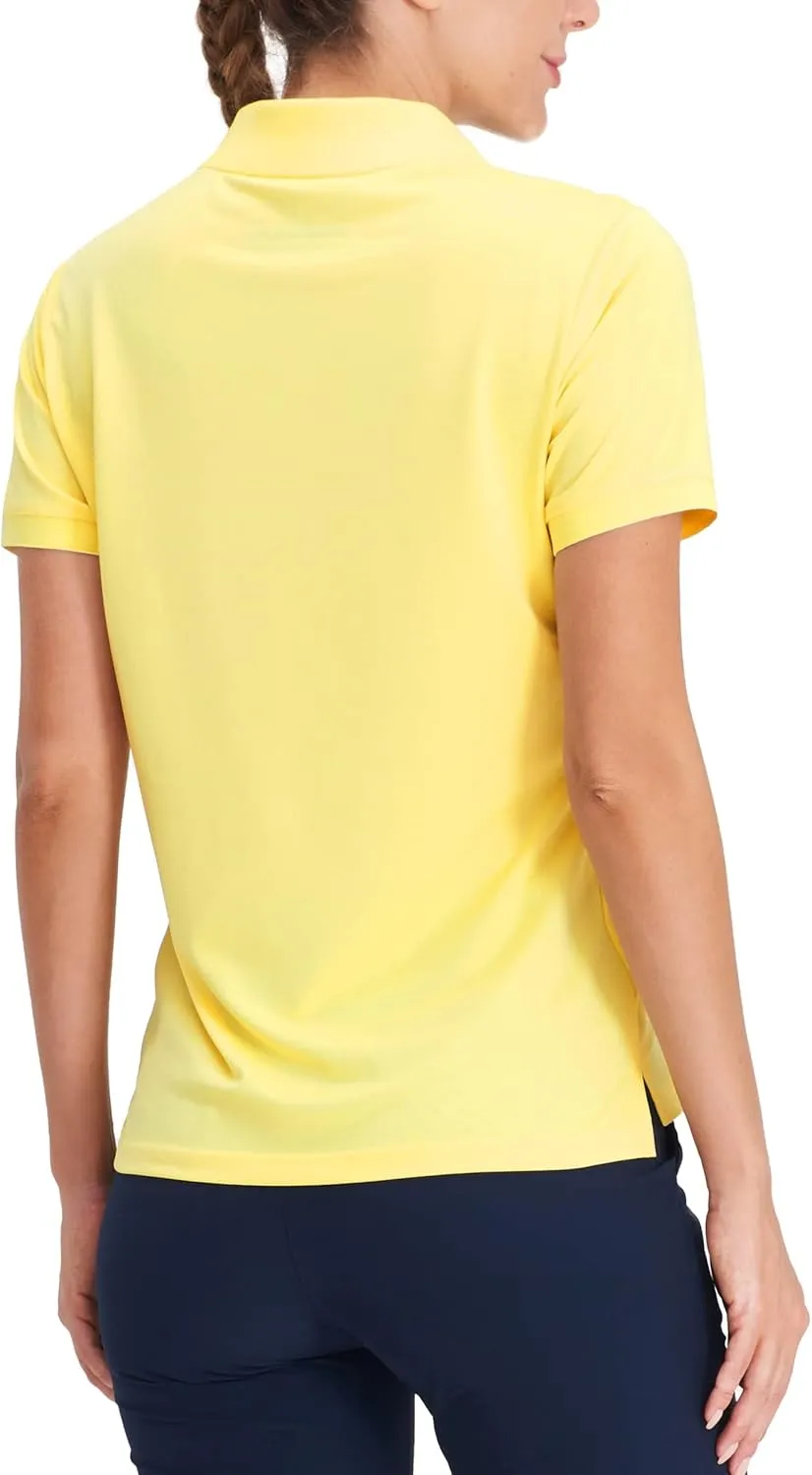 Hiverlay Women's Golf Shirt Short Sleeve V Neck Collar Polo Shirts Athletic Tennis Tops Lightweight Quick Dry UPF 50 