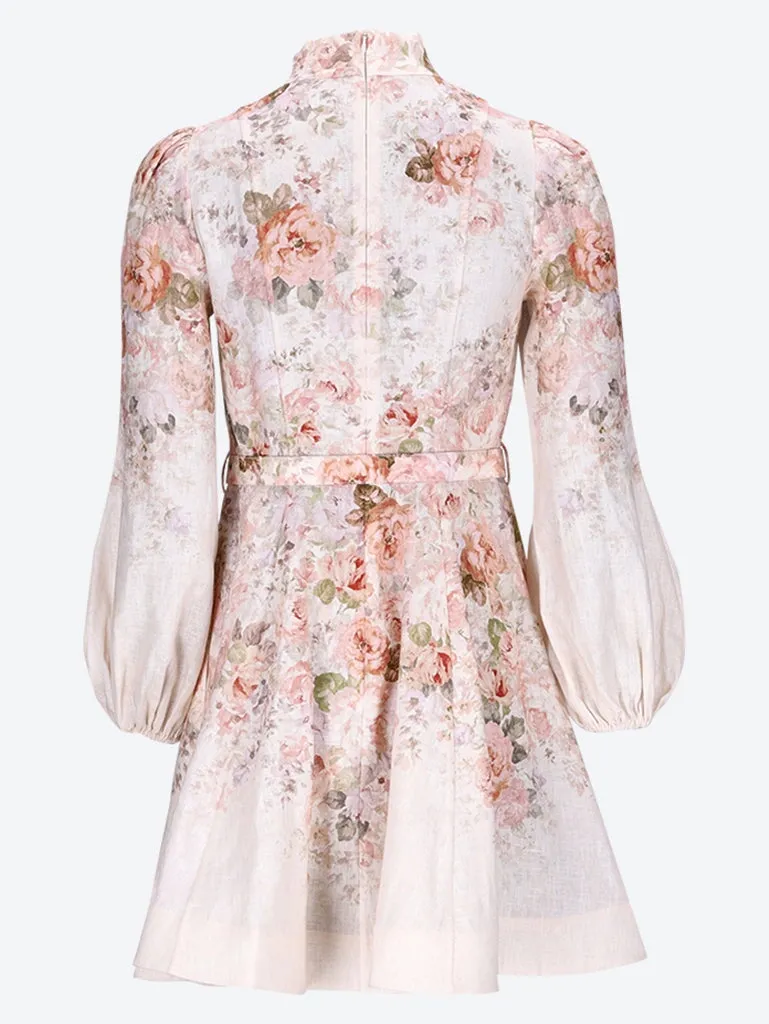 Illust buttoned mini dress