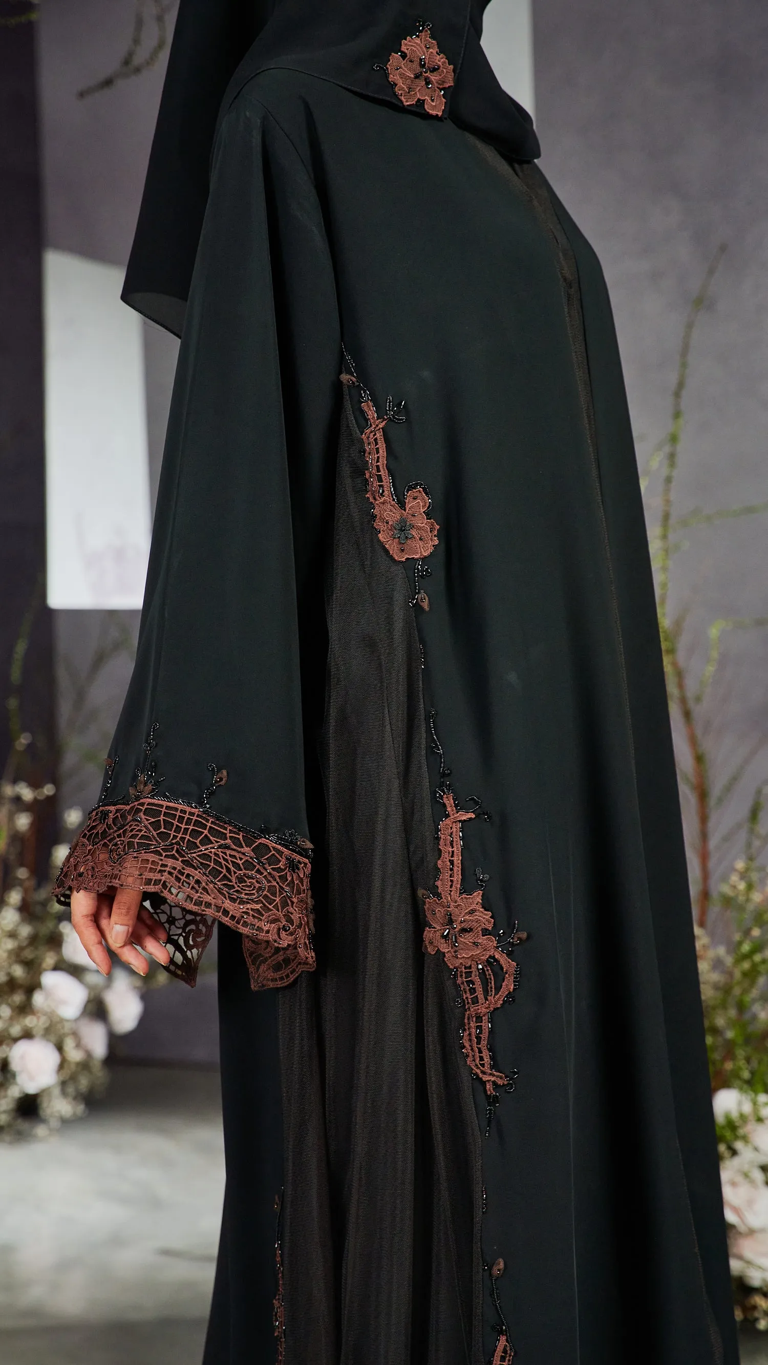 Kayangan Hareem Black Tawny Abaya
