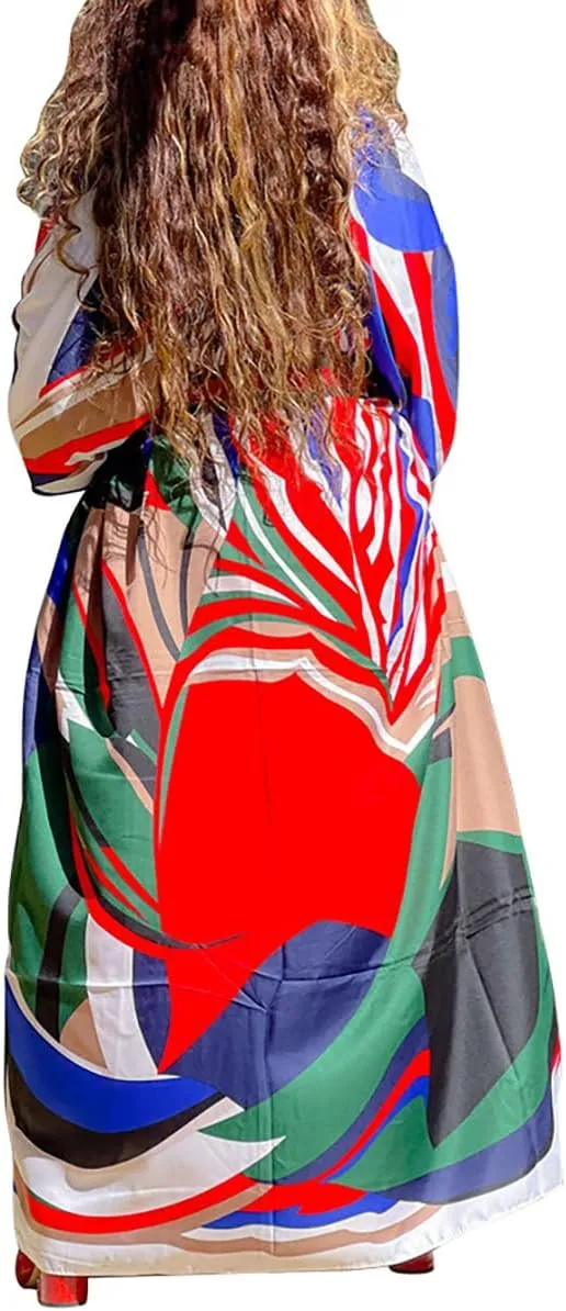 Kimono Cardigan for Women Long Boho Satin Kimono Robes Plus Size Open Front Beach Swimsuit Cover Ups Lightweight Duster