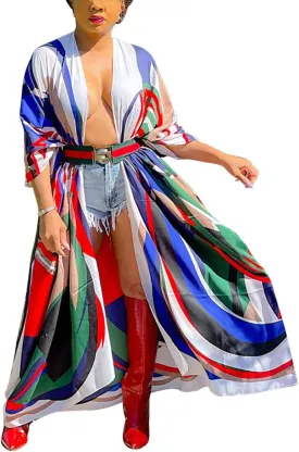 Kimono Cardigan for Women Long Boho Satin Kimono Robes Plus Size Open Front Beach Swimsuit Cover Ups Lightweight Duster