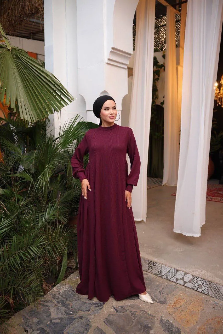 Knitted Long Maxi Dress - Abaya Dress