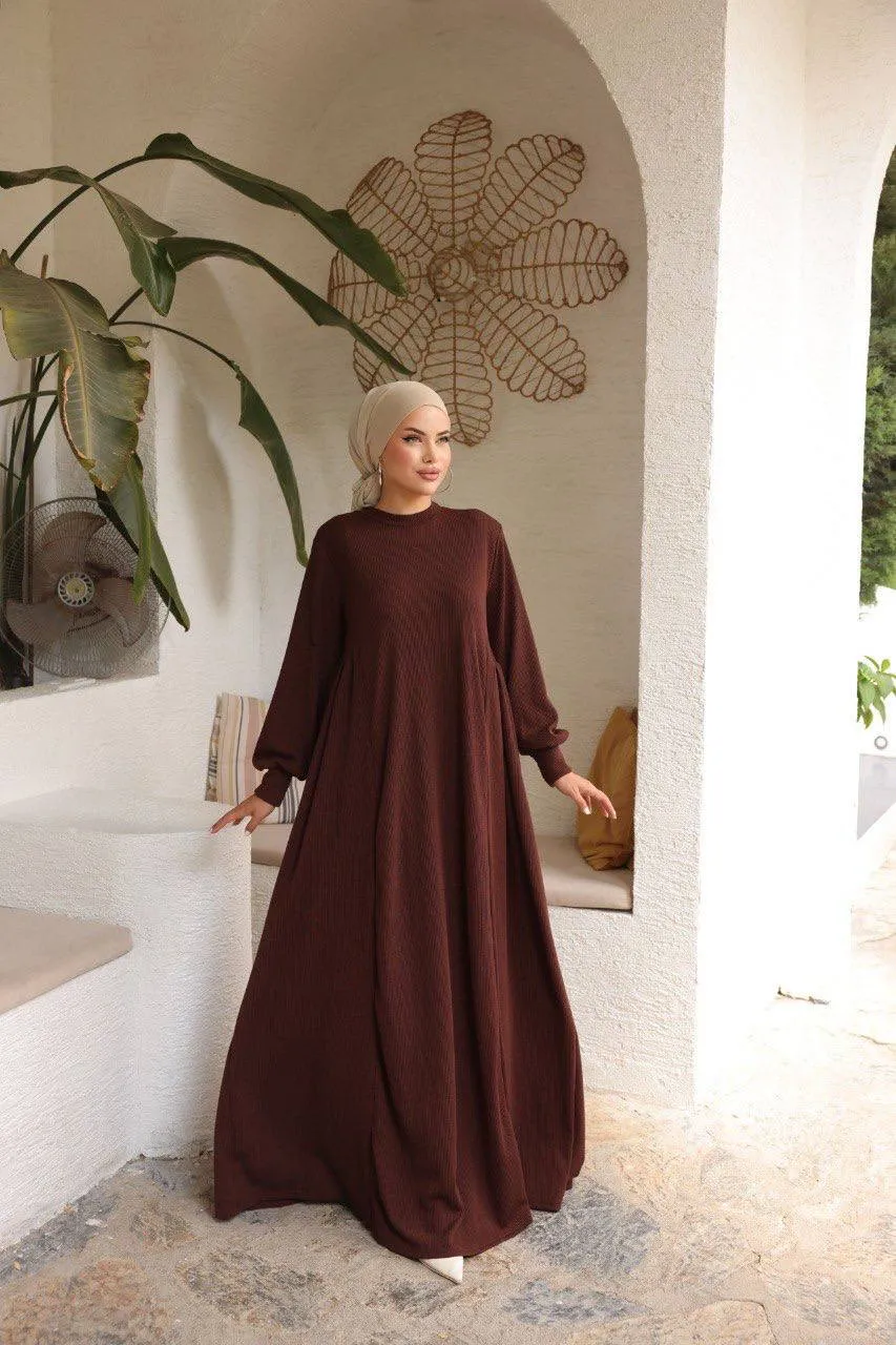 Knitted Long Maxi Dress - Abaya Dress