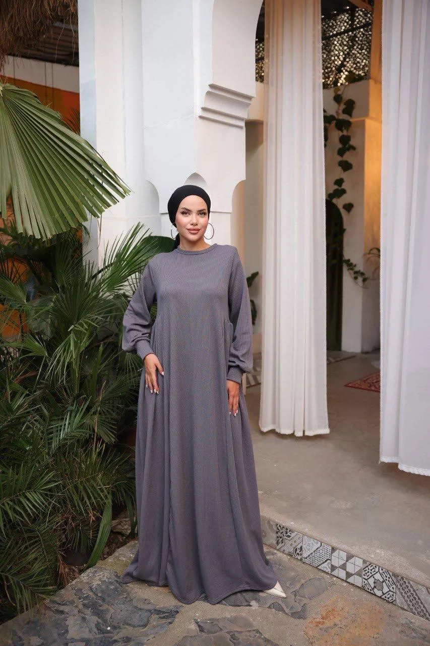 Knitted Long Maxi Dress - Abaya Dress