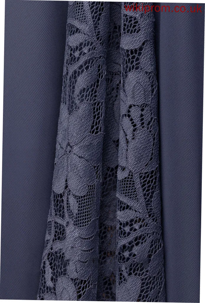 Lace Embellishment Fabric A-Line V-neck Ruffle Neckline Asymmetrical Silhouette Length Journey Spandex Bridesmaid Dresses