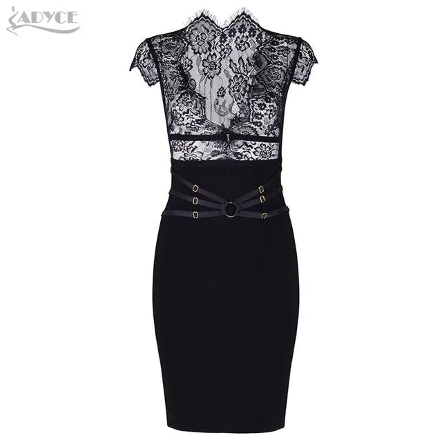 Lace Sheer Patchwork Bandage Dress