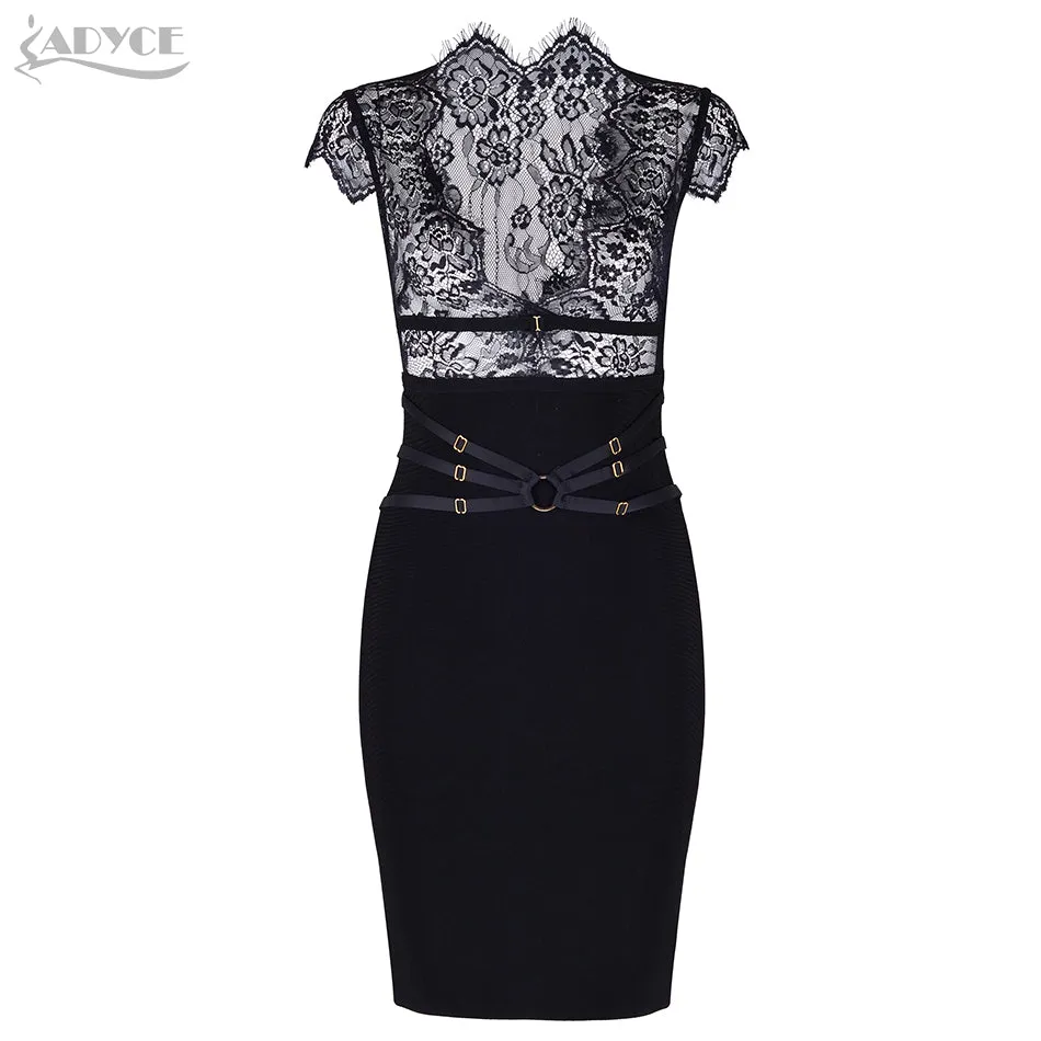 Lace Sheer Patchwork Bandage Dress