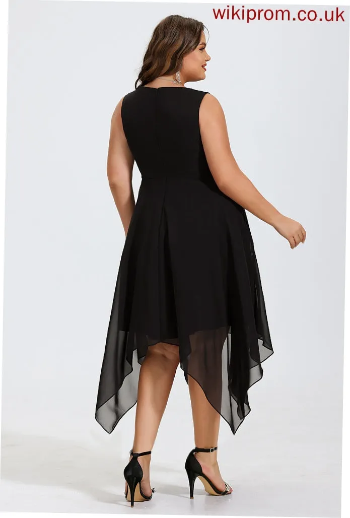 Logan Dress V-neck Chiffon Asymmetrical Cocktail Cocktail Dresses A-Line