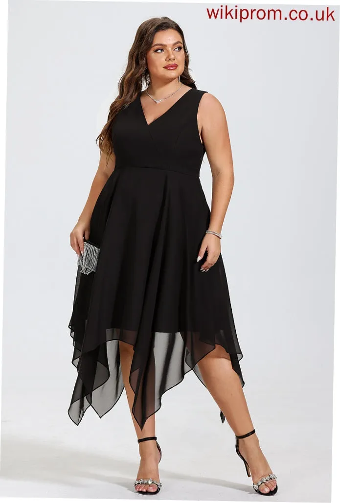 Logan Dress V-neck Chiffon Asymmetrical Cocktail Cocktail Dresses A-Line