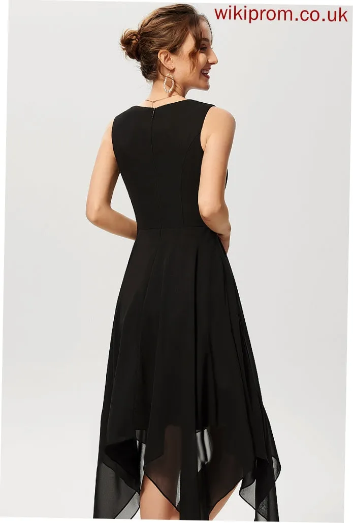 Logan Dress V-neck Chiffon Asymmetrical Cocktail Cocktail Dresses A-Line