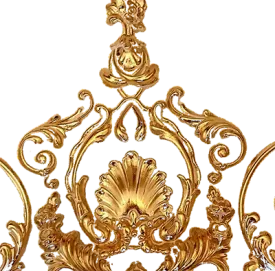 Luxurious Gold Rococo-Style Wall Panel