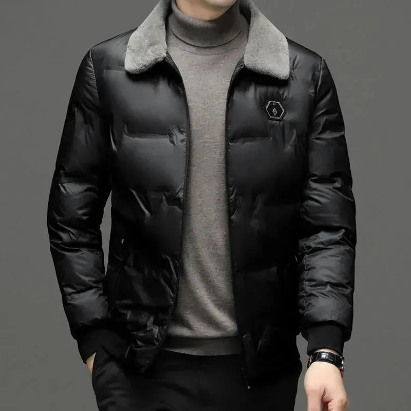 Men's Cotton-padded Slim Fit Zipper Lightweight Winter Puffer Jacket
