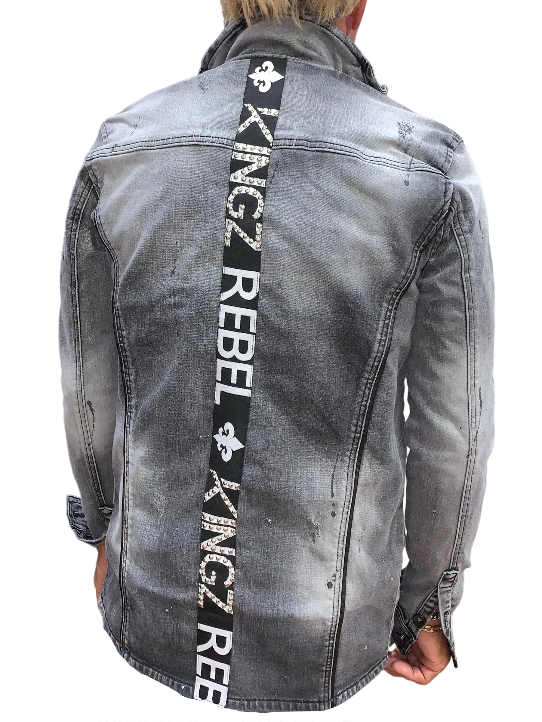 Men's Denim Jacket Washed Grey #1747