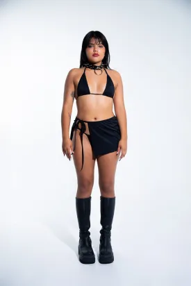 Micro Tie Skirt - Black