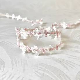 Pink & White Flower Rococo Braid