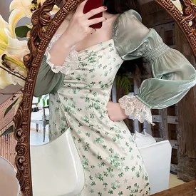 Queen of Clovers  Dress Kawaii Academia Y2K Cottagecore Coquette Fairycore Dollette Princesscore