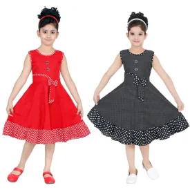 RED AND BLACK BEAUTIFUL COTTON FROCK