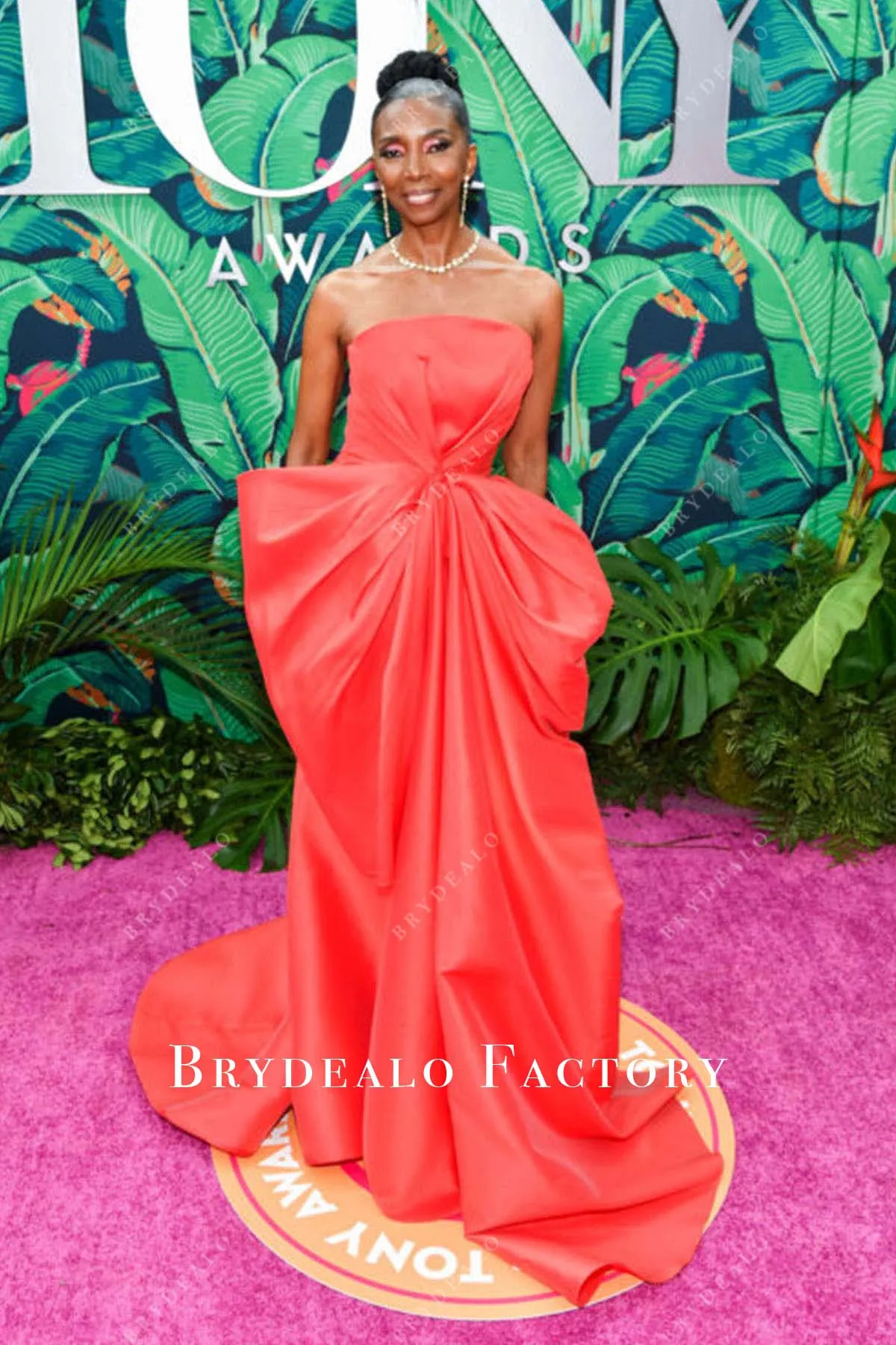 Sharon Washington Watermelon Strapless Dress 2023 Tony Awards