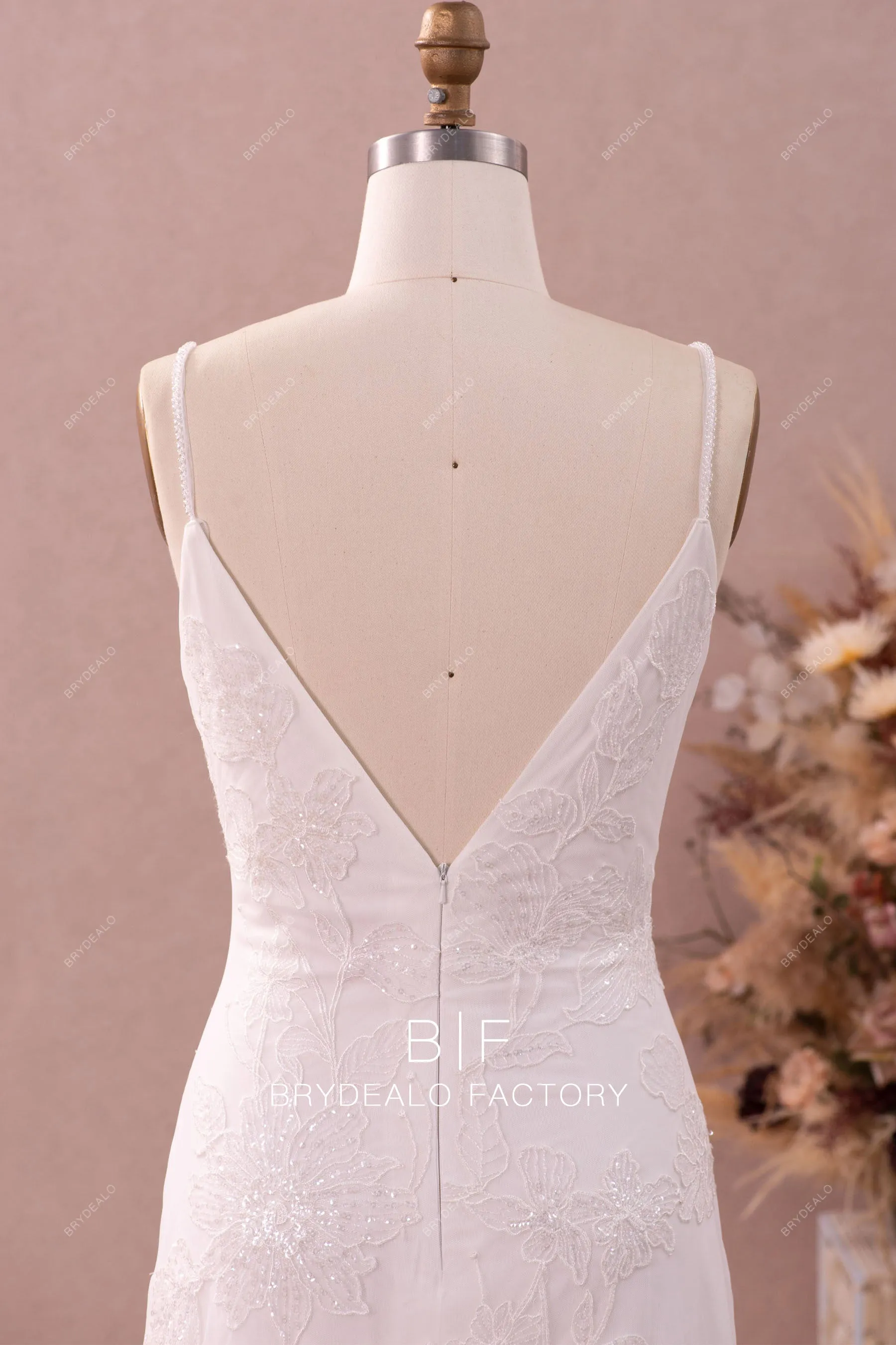 Shimmery Lace Mermaid Wedding Dress with Detachable Robe