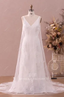 Shimmery Lace Mermaid Wedding Dress with Detachable Robe