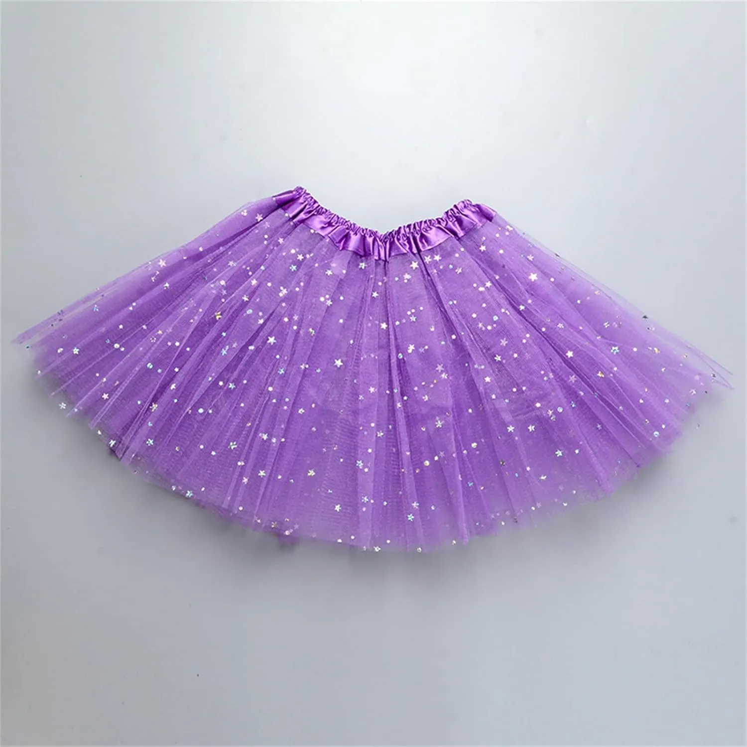 Sparkle Tutu Skirts for Women Fashion Lightweight Layered Dance Mini Skirt Elegant Princess Solid Color Ballet Skirt