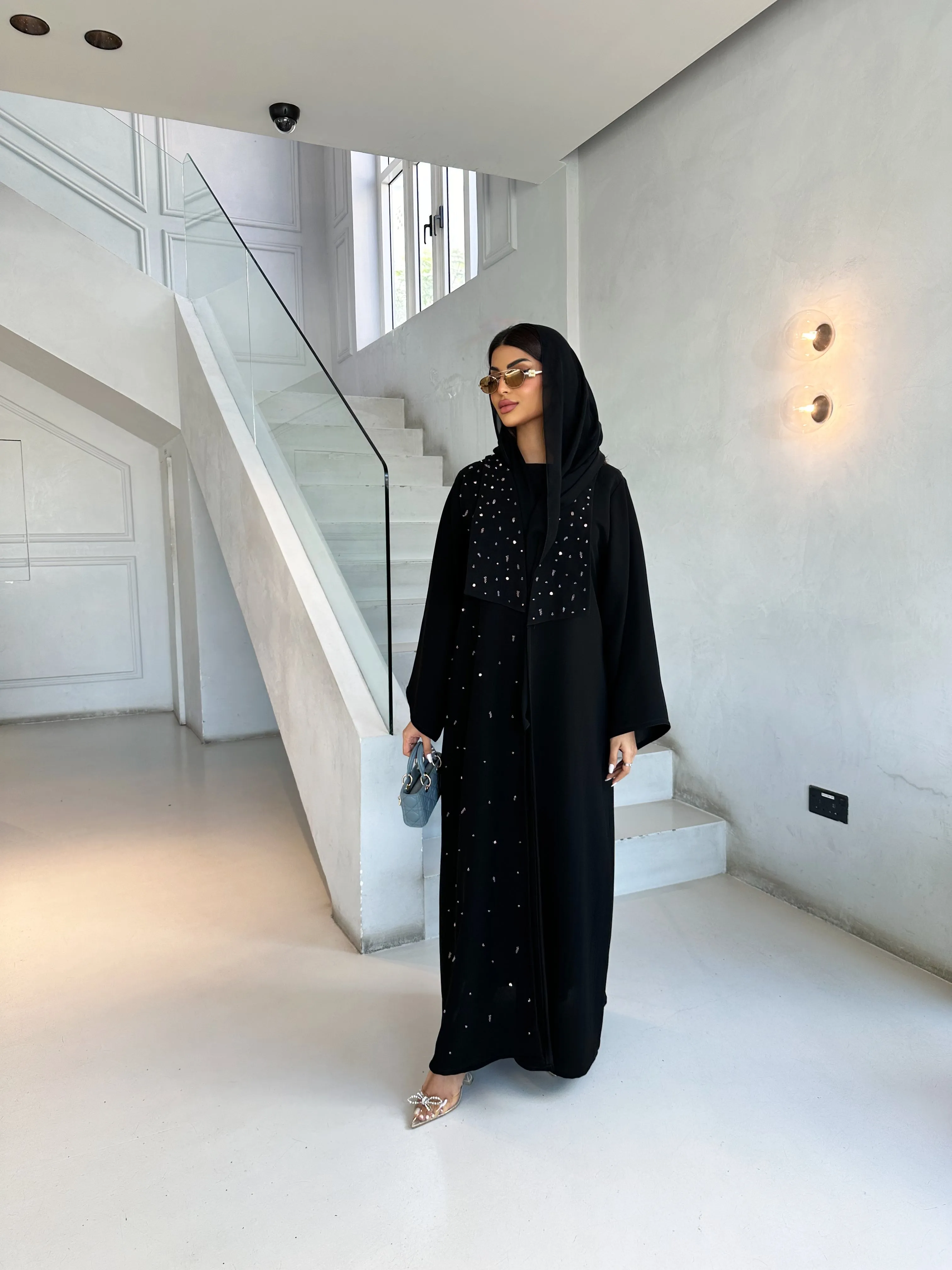 SPARKLING COLORED BEADS ABAYA #467