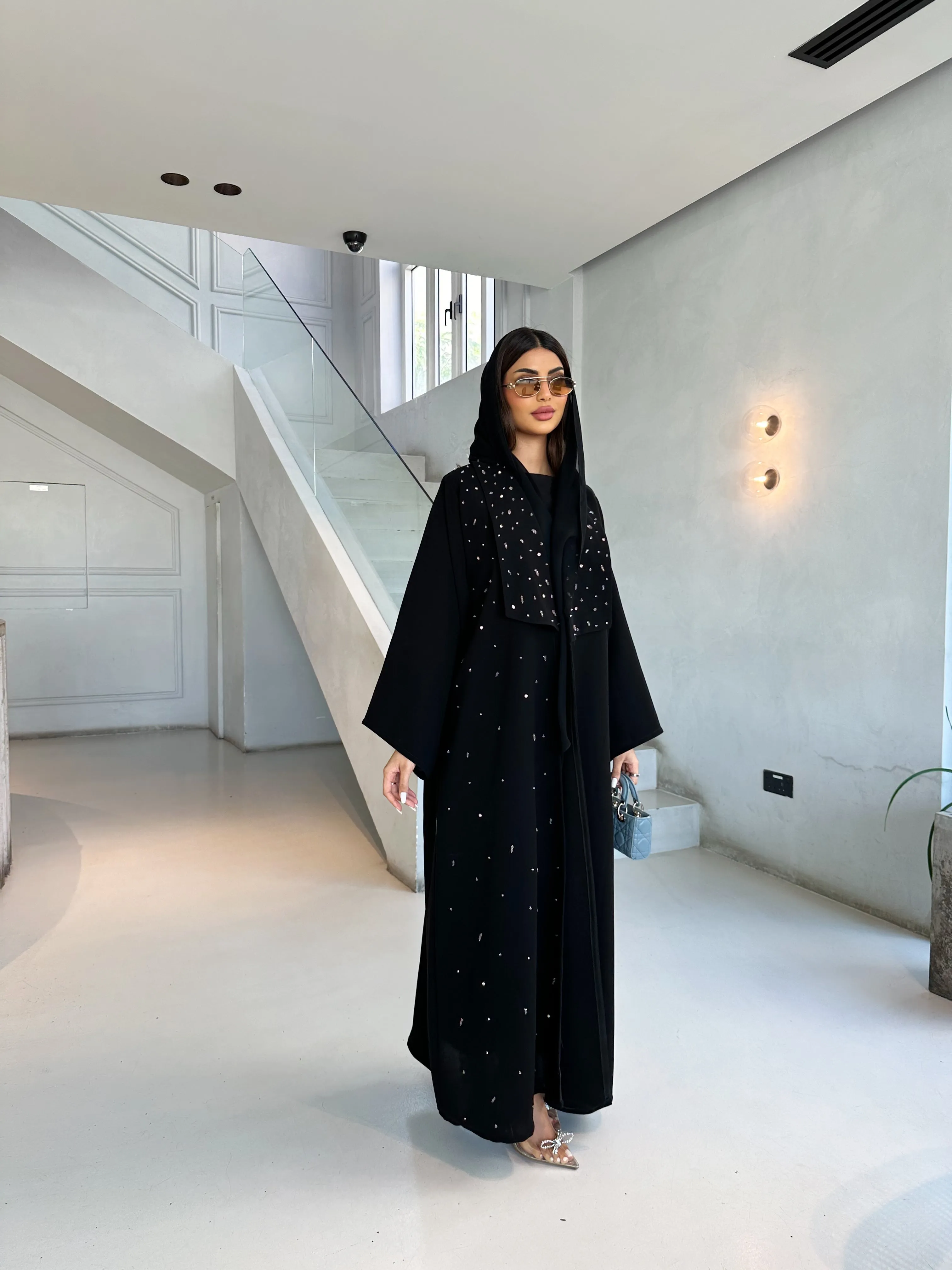 SPARKLING COLORED BEADS ABAYA #467