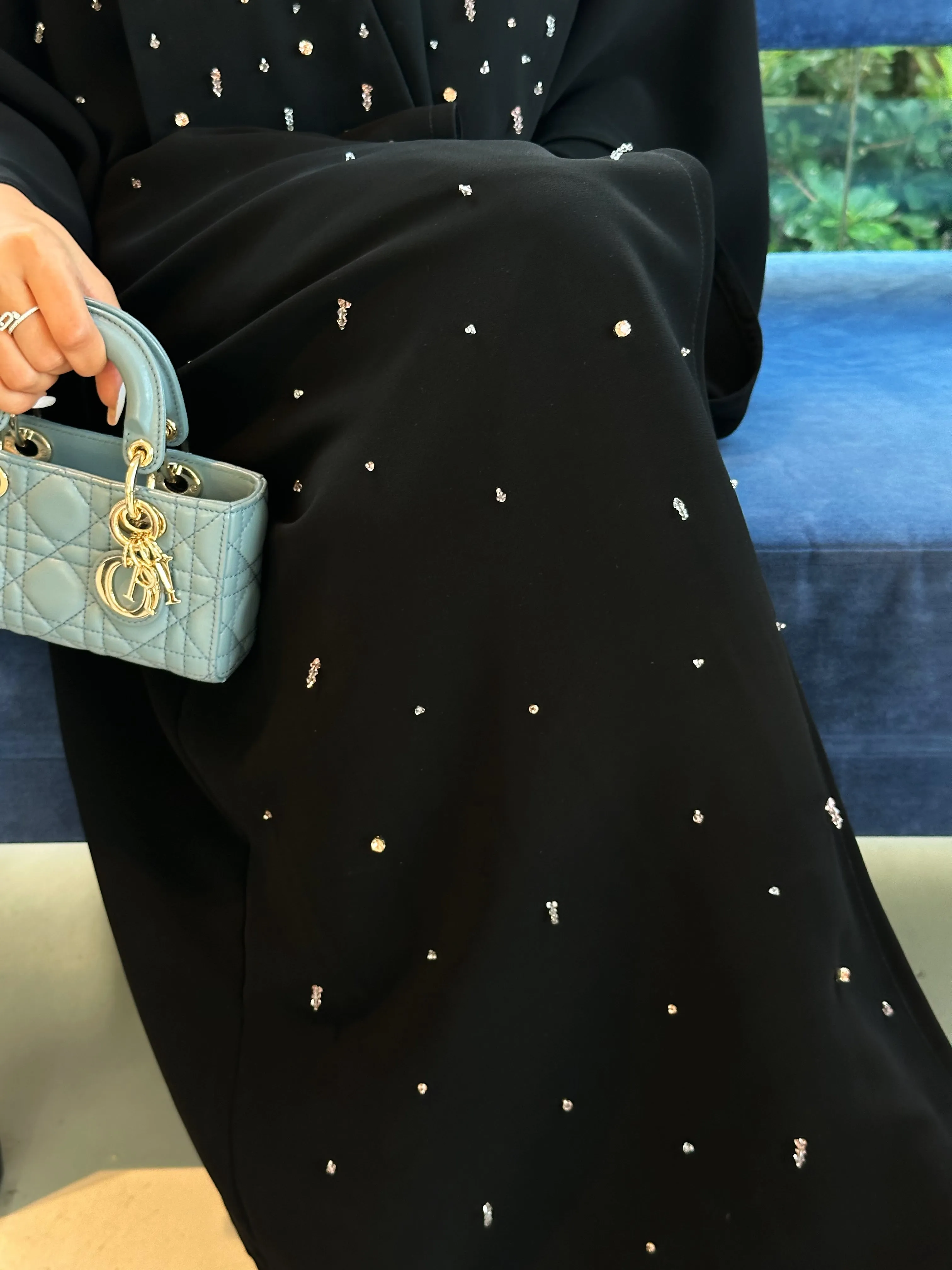 SPARKLING COLORED BEADS ABAYA #467