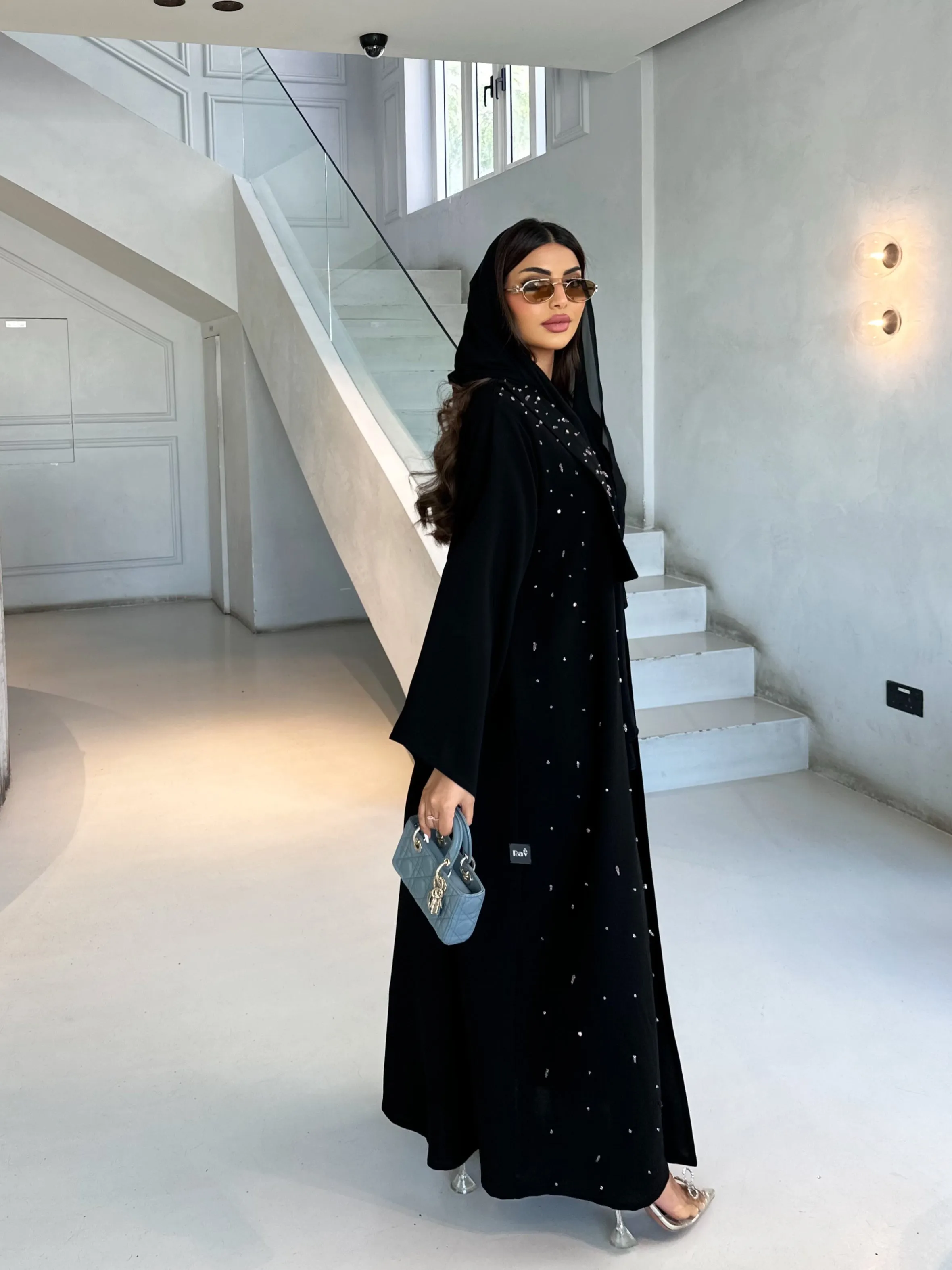 SPARKLING COLORED BEADS ABAYA #467
