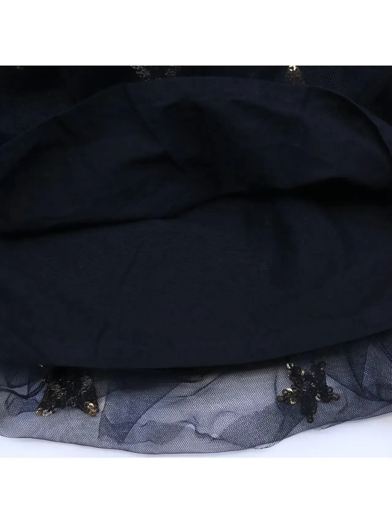 Star Embroidered & Sequined Skirt - Black