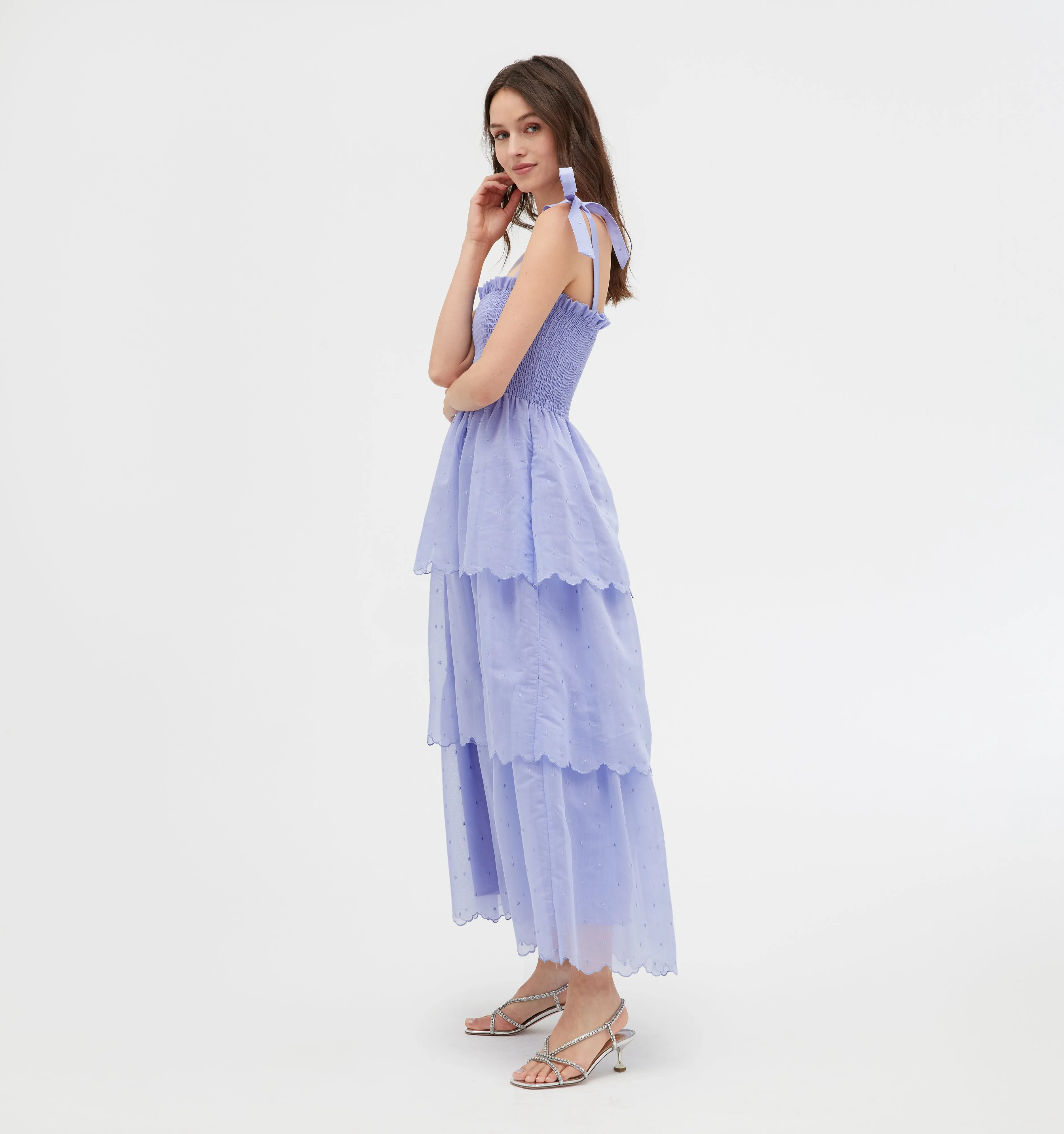 The Elise Nap Dress - Hyacinth Organza Dot