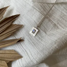 Thea Charm Sterling Silver Rainbow Moonstone Necklace