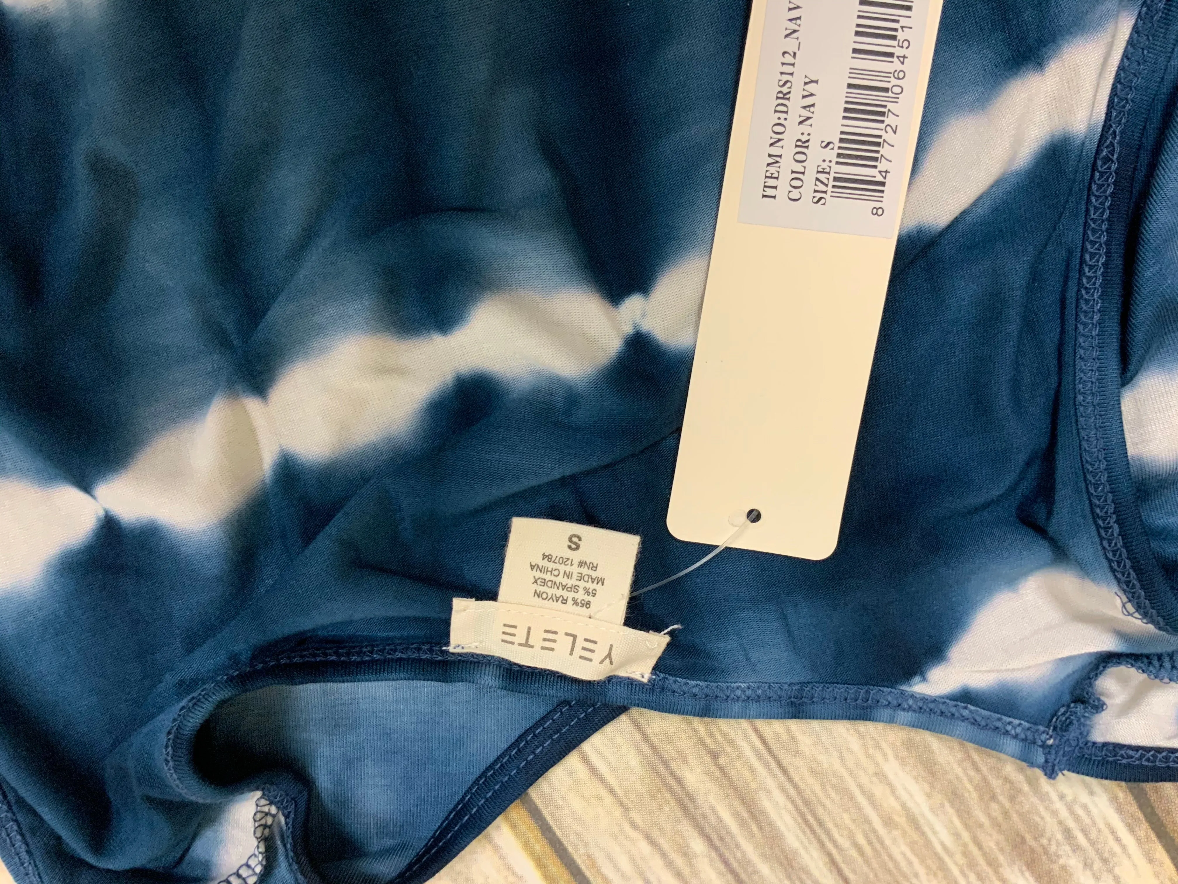 Tie Dye Tank Swing Knit Dress with Pockets