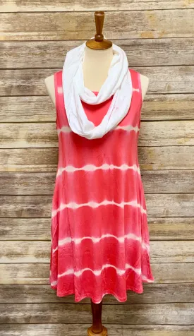 Tie Dye Tank Swing Knit Dress with Pockets