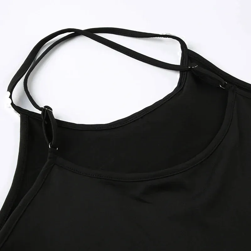 Uniwim Black Lace Bow Halter Backless Dress