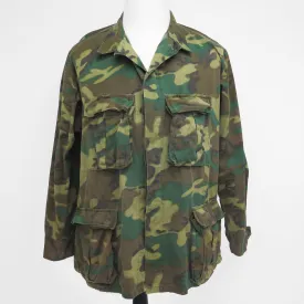 US ARMY HOT WEATHER JACKET CAMO RIP STOP 1977 SIZE LARGE SHORT