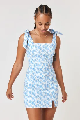 White Blue Slim Dress