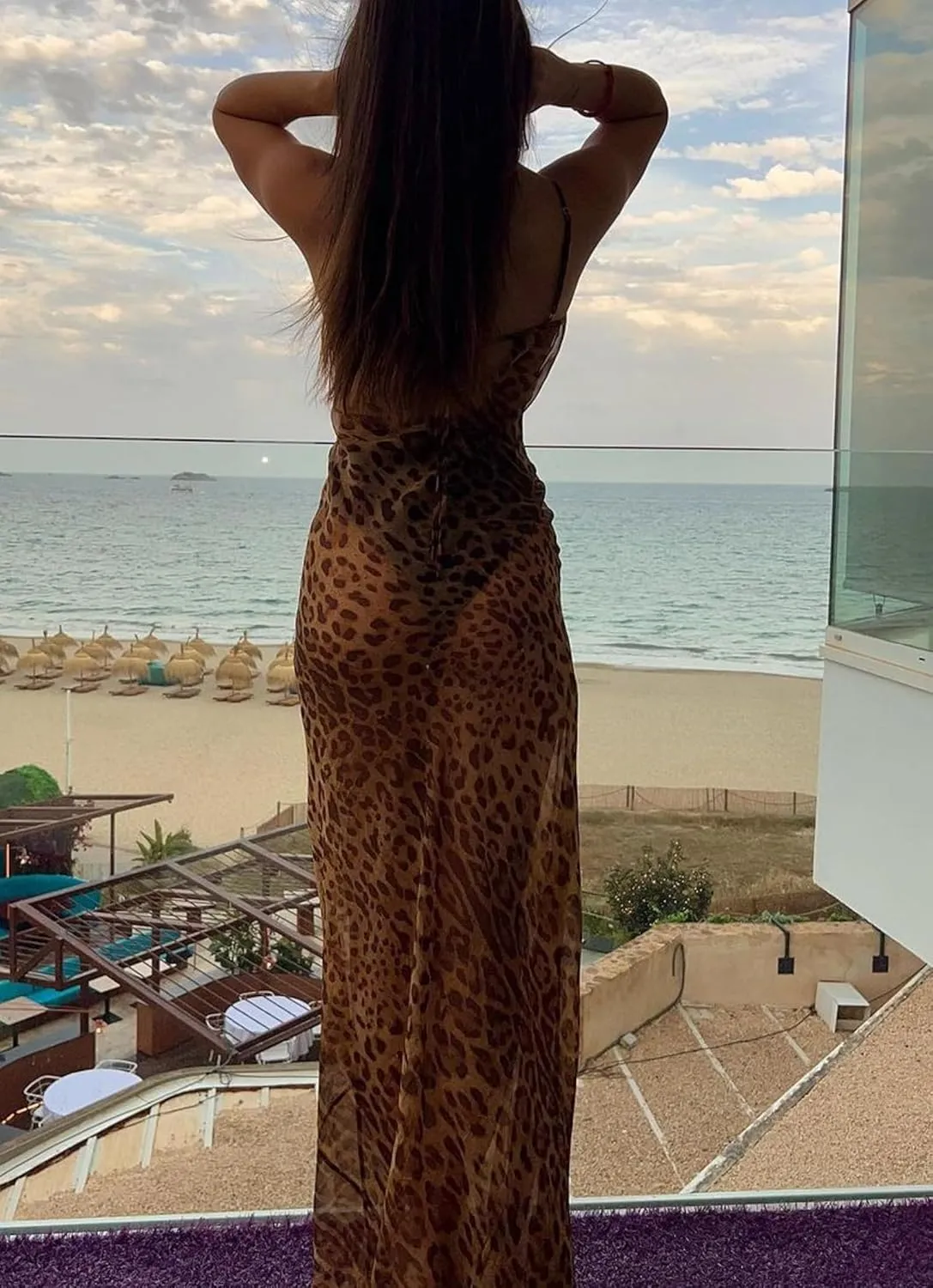 Women Y2k Floral Long Dress Flowers Spaghetti Strap Maxi Dress Backless Bodycon Slip Dress Sundress
