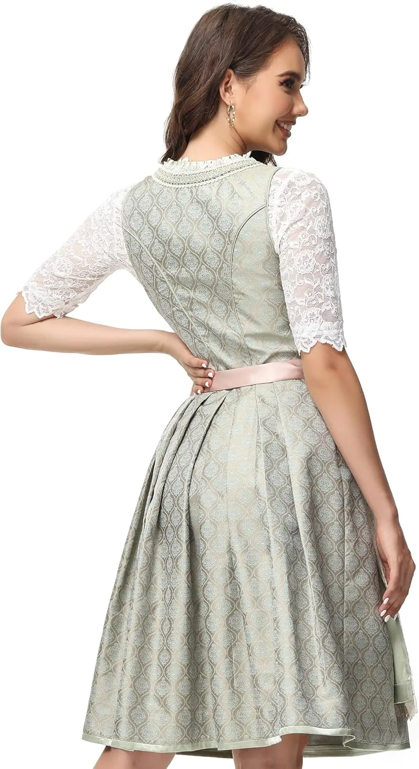 Women's German Dirndl Dress Bavarian Oktoberfest Halloween Carnival Costumes