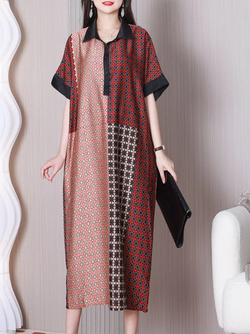 Wonderful Night Lapel Collar A-line Dress