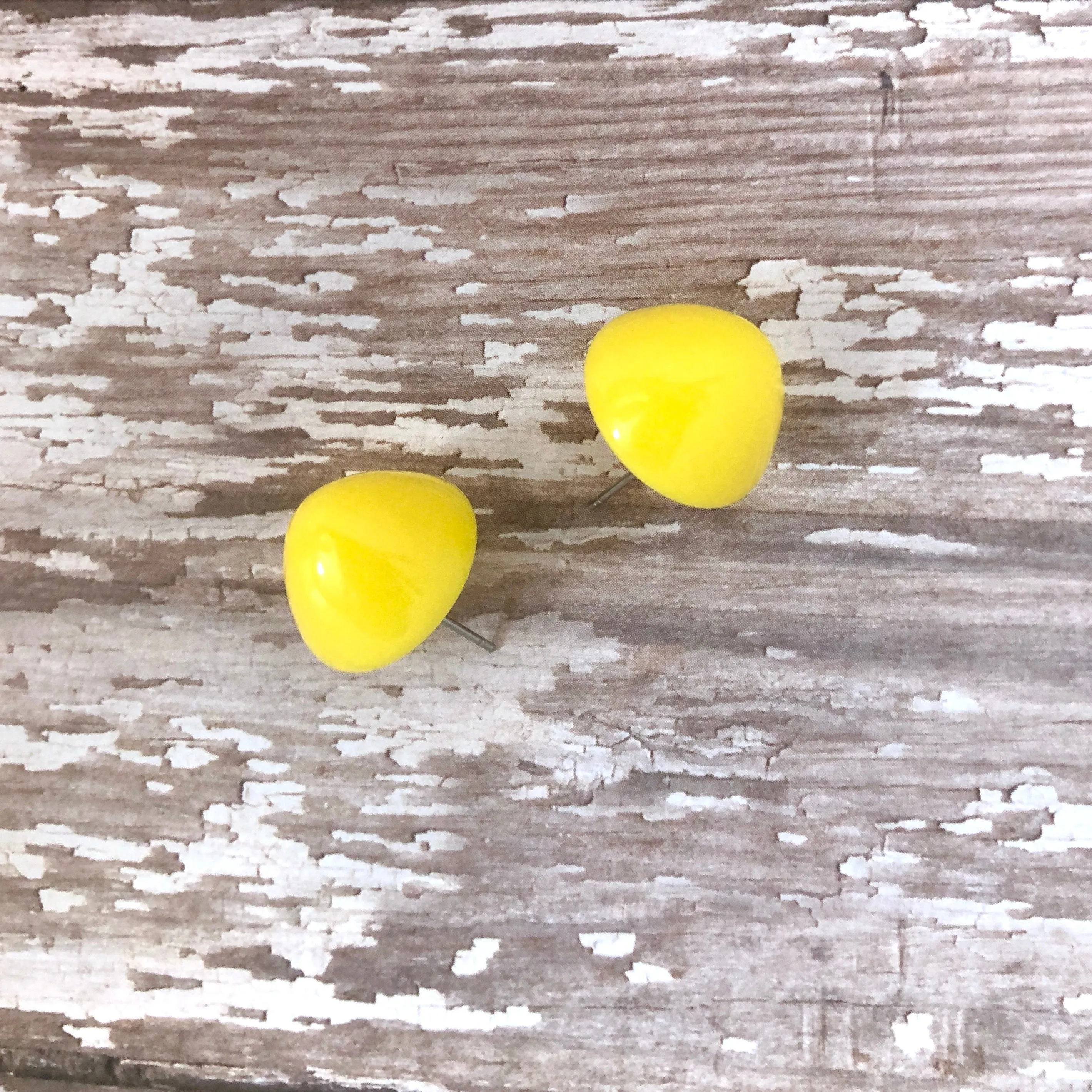 Yellow Gumdrop Stud Earring