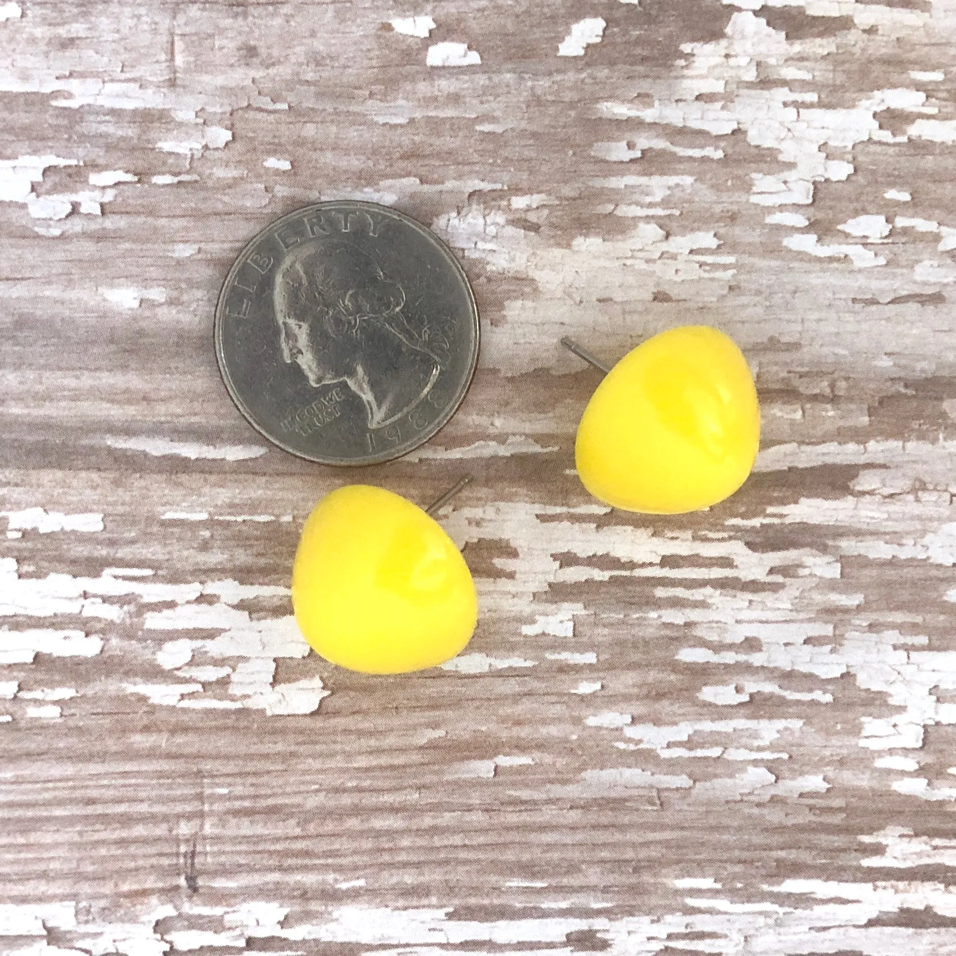 Yellow Gumdrop Stud Earring