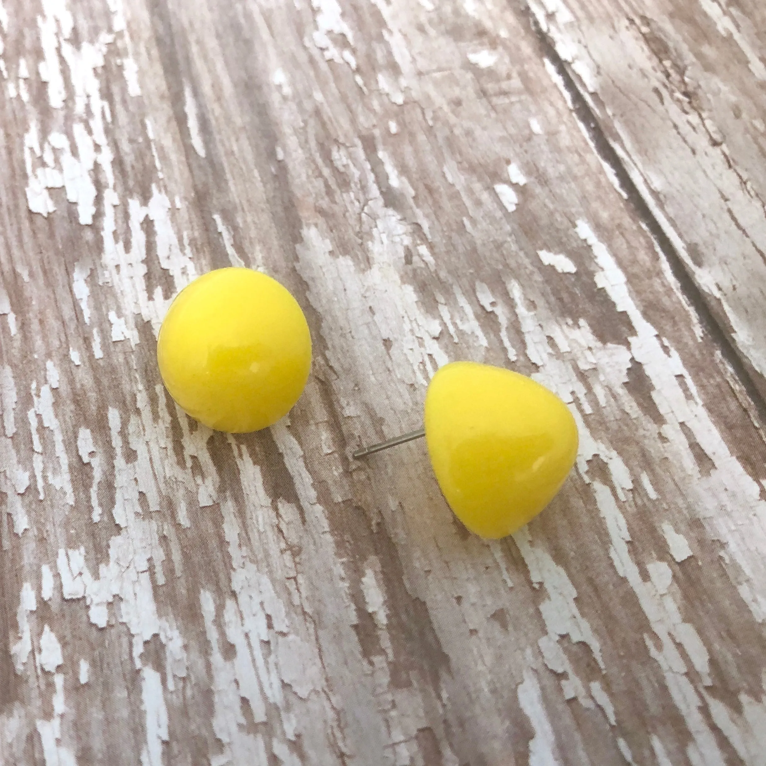 Yellow Gumdrop Stud Earring