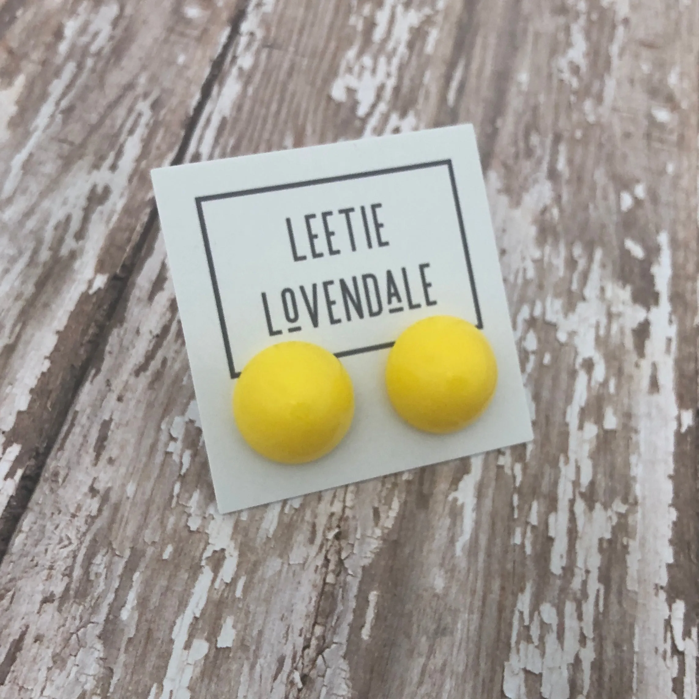 Yellow Gumdrop Stud Earring
