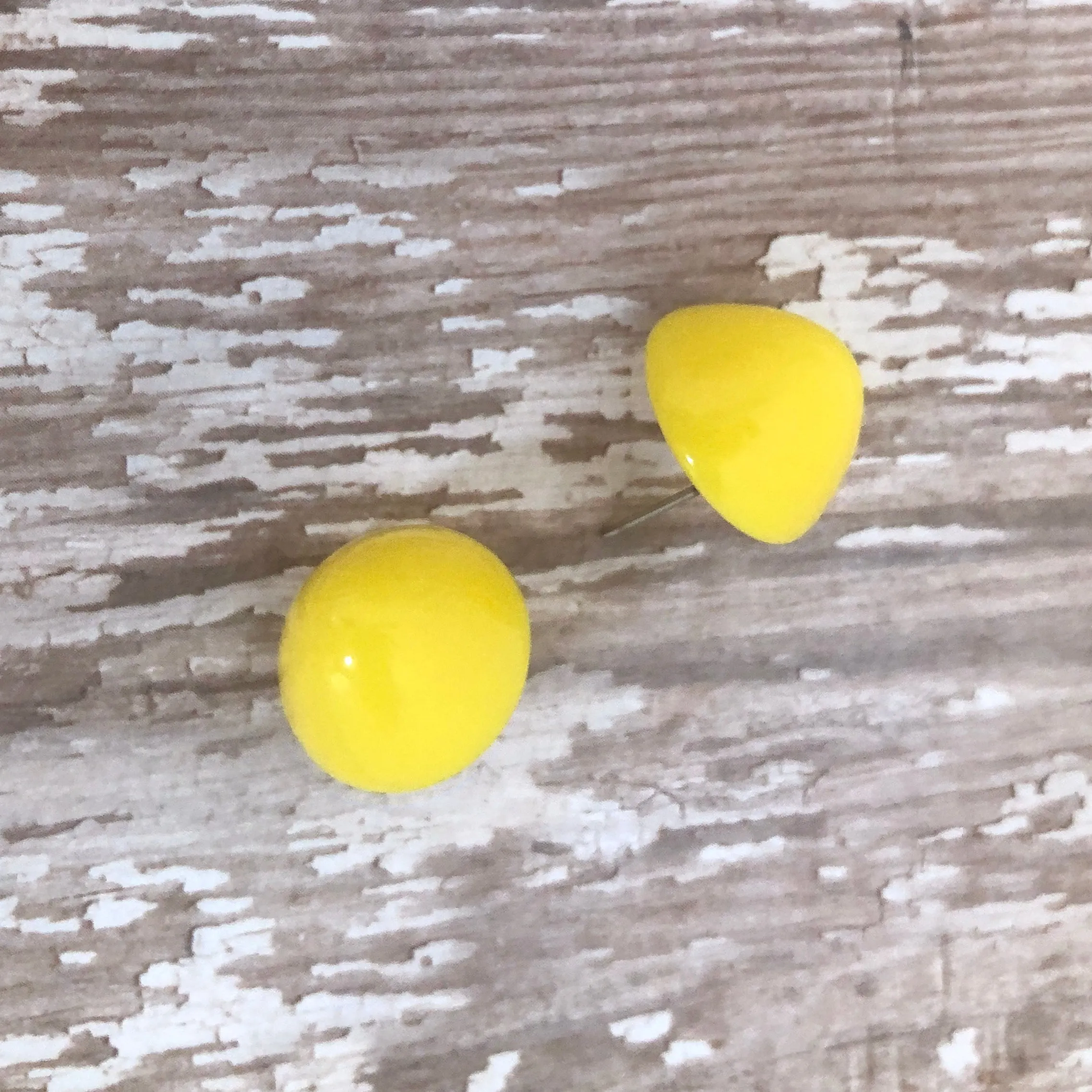Yellow Gumdrop Stud Earring